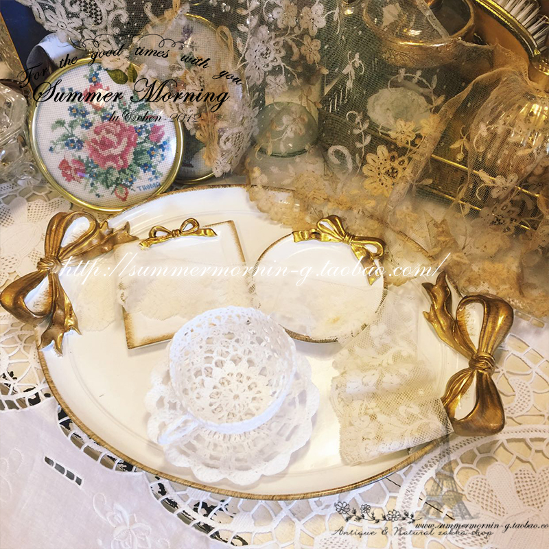 LACESHABBY European import retro style to make old relief butterfly junction resin tray Tray Jewellery Pan White-Taobao