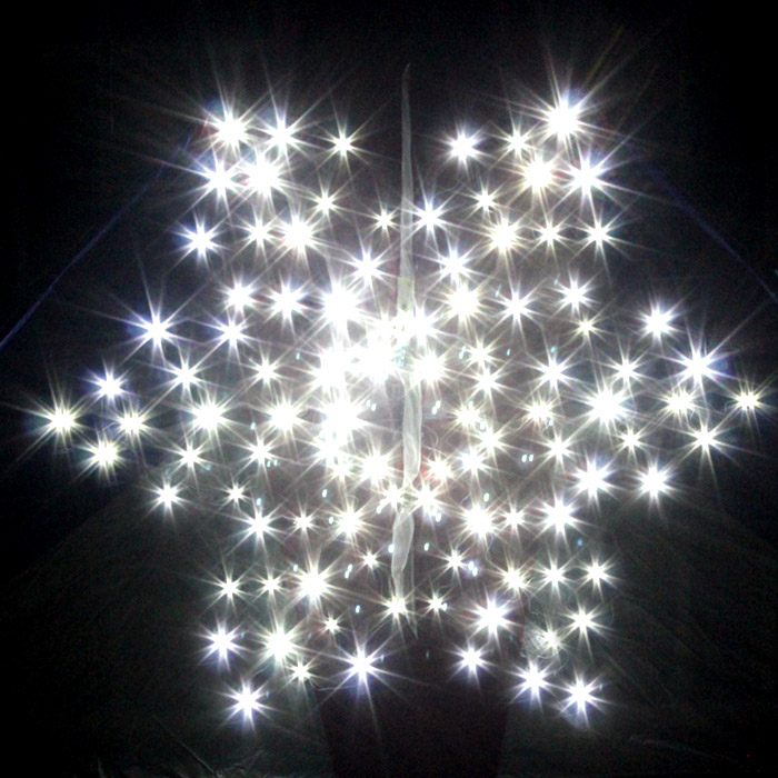 Weifang Kite Night Light Snowflake LED Kite Eating Man Fish Lamp New Large Adult Wind Kite Line Wheel