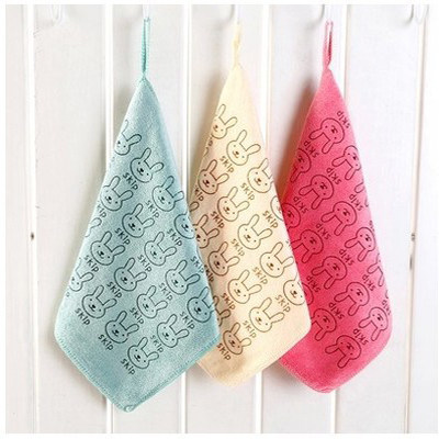 Thickened absorbent hand towel Hanging type cute children's towel Kitchen rag Bathroom hand cloth