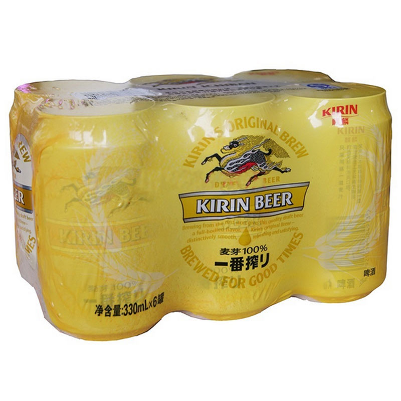 【天猫超市】麒麟一番榨 330ml罐装6连包 清爽香醇