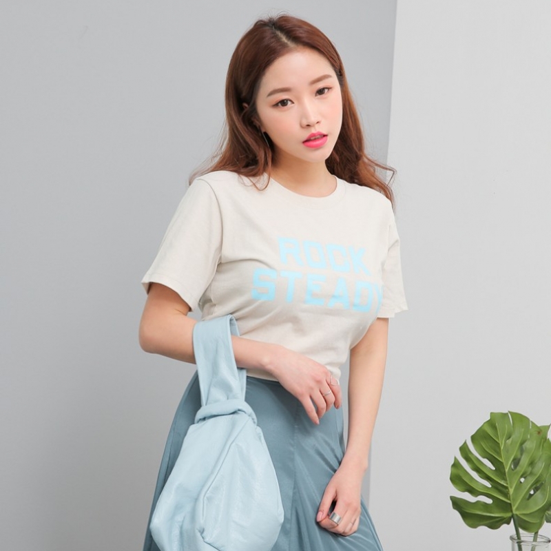 韩国stylenanda官方正品 休闲款字母印花短袖T恤