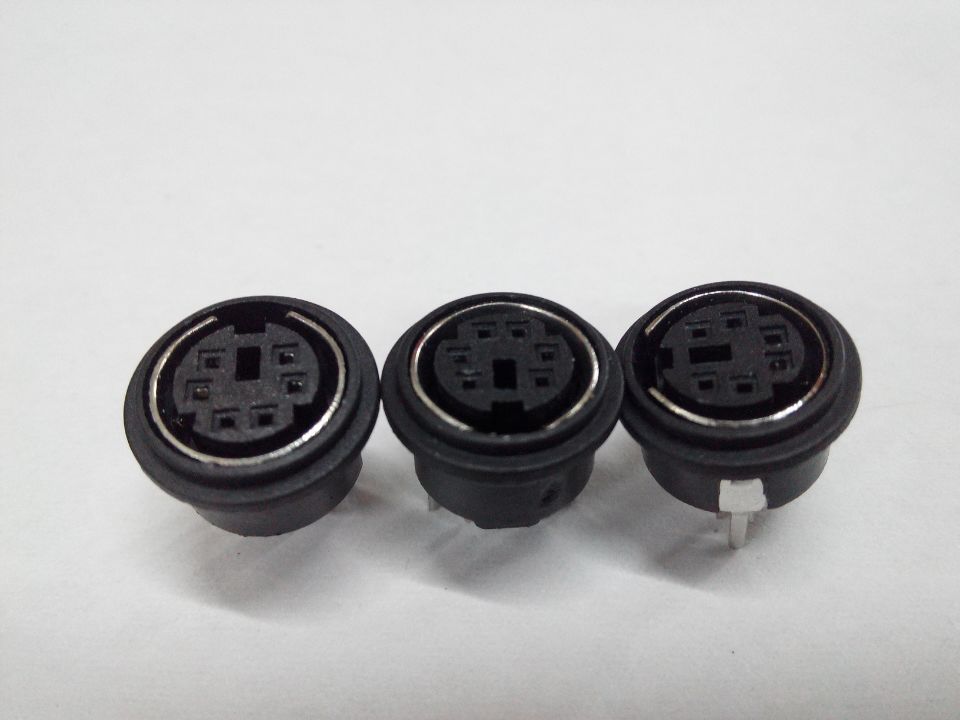 Circular mouse socket keyboard socket Mini PS 2 socket 6 core S terminal DIN seat 180 degree vertical