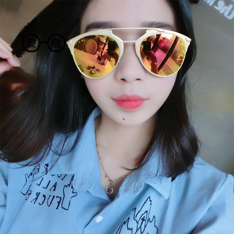 AIDJ Love beautiful new sunglasses men and women retro color film small face baby with sunglasses high-definition sunglasses