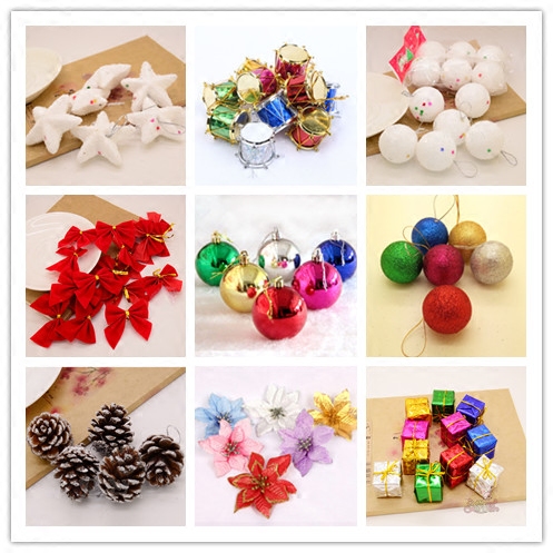 Christmas decorations Christmas Tree hanging stars Snowball bright ball bow letter card Pinecone pendant