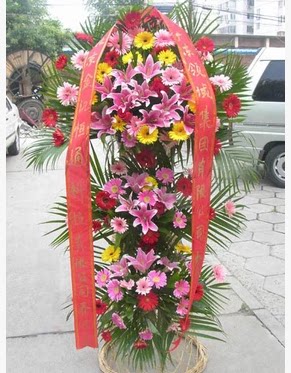 Shanghai three-story opening flower basket flowers, city distribution Courier opening housewarming congratulations Business Celebration fans star