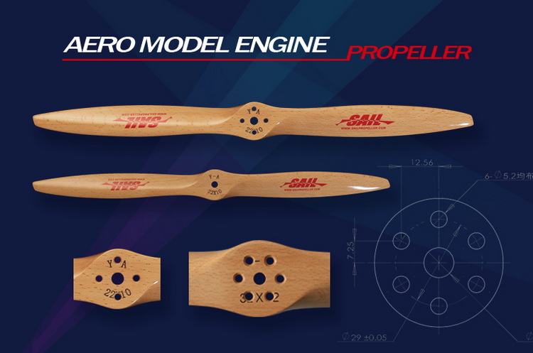 SAIL Syracuse DLE petrol engine efficient wood paddle has been punched with mounting hole non-nylon plastic paddle