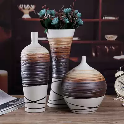 European-style vase decoration Pastoral three-piece ceramic vase Home decoration fashion flower arrangement home decoration