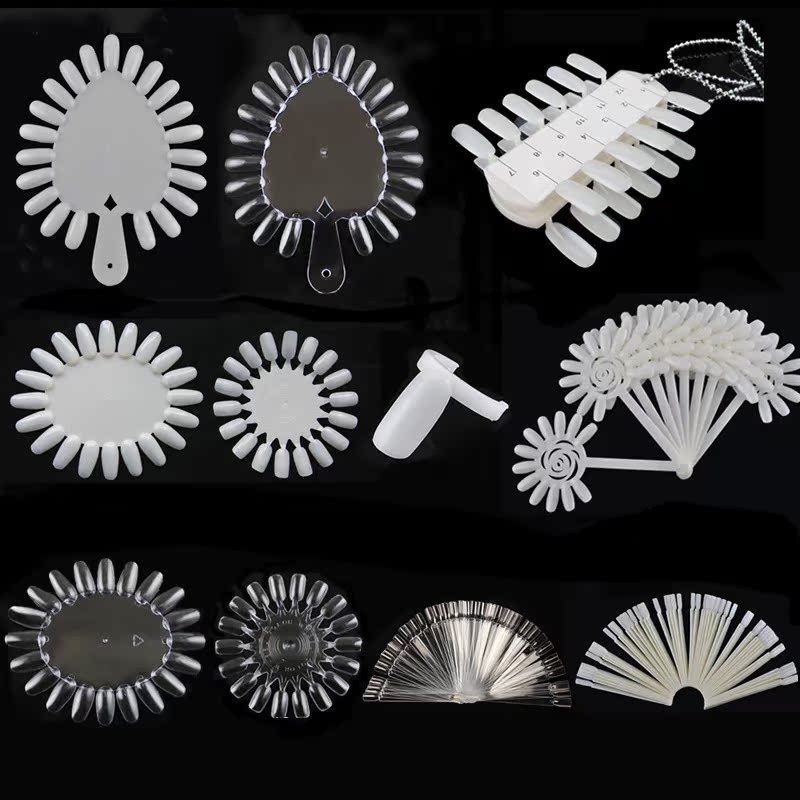 美甲用品甲片色板塑料扇形展示色盘假指甲片版练习色卡指甲油工具