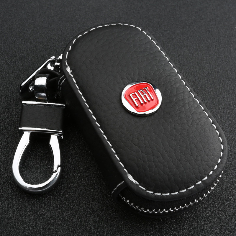 钥匙包适用于菲亚特500菲跃菲翔致悦汽车真皮钥匙包真皮套 牛皮