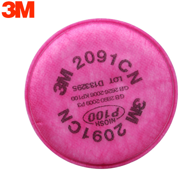 3m 2091 P100防尘滤棉/配合6200防护面具使用 一包价格