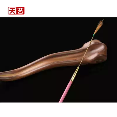 Yangzhou Tianyi rose mahogany handle Copper wire chicken feather stick Chicken feather sweeping ear picking tool Ear digging tool single root