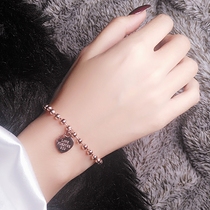 Korean version of titanium steel 18K rose gold Love Ball bracelet women do not fade fashion simple versatile hand decoration summer