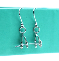 925 Sterling silver ear hook Earrings DIY Crystal peace buckle drop earrings Clip Jade Jadeite accessories Hypoallergenic