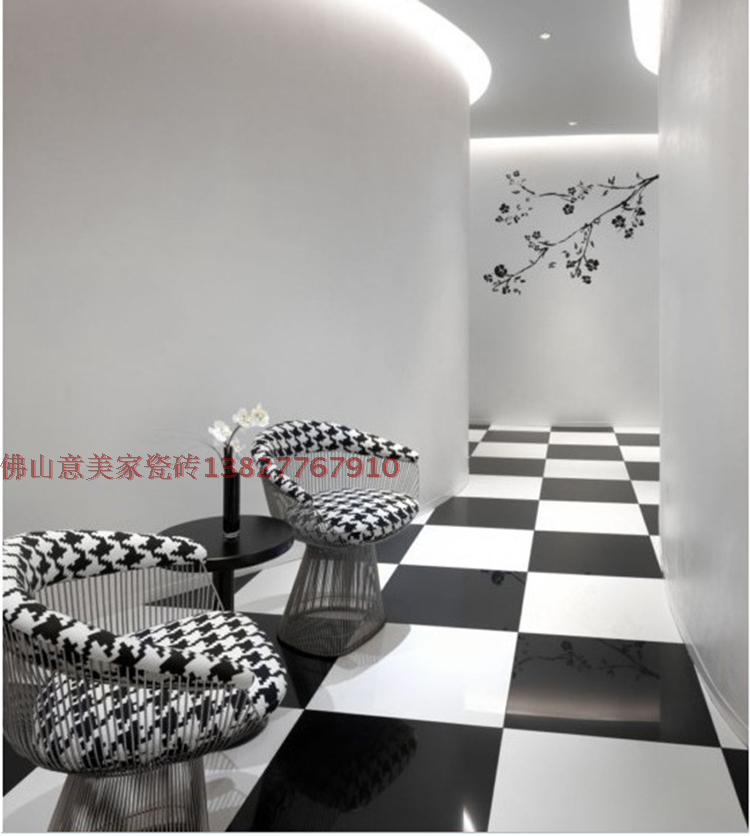 Full throw glazed tiles 800 black and white tiles ultra black ultra white glazed face brick pure black pure white land plate brick home dress main material