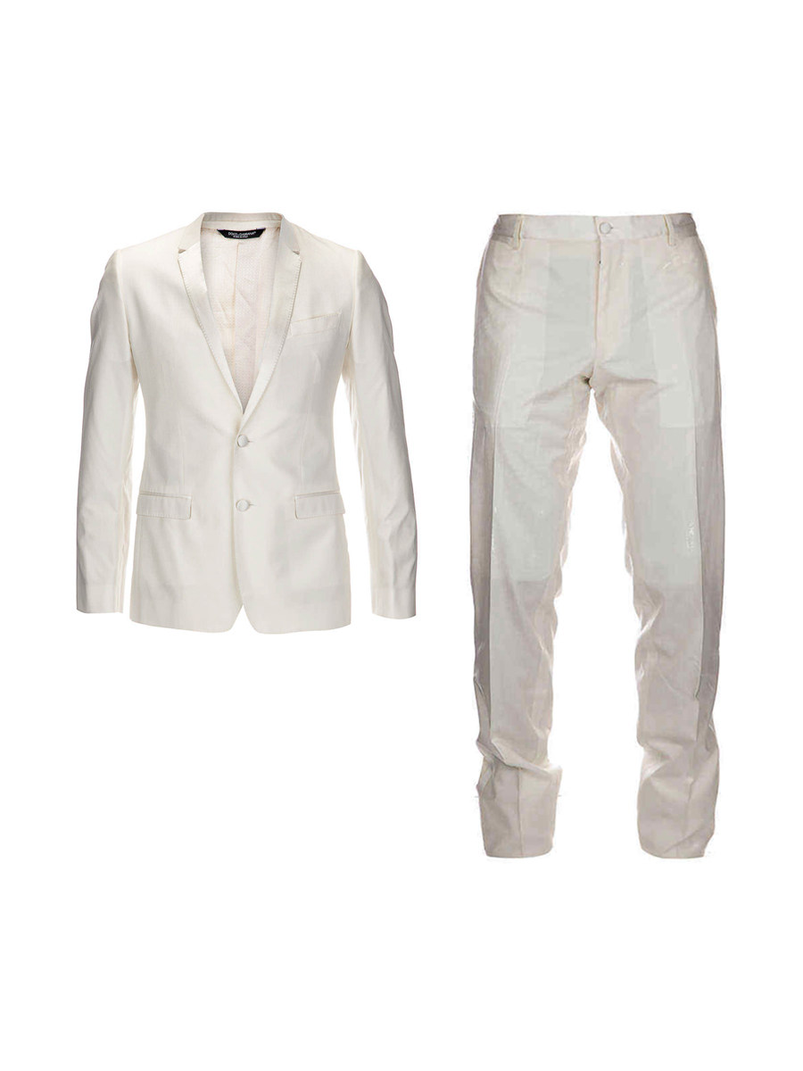 Dolce&Gabbana 白色平驳领两粒扣西服套装