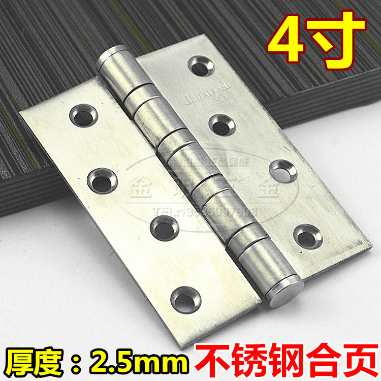Stainless Steel Hinges 4 Inch Doors Hinge Five Gold Accessories House Door Hinges Thickened Silent Door Hinges Flat Open Doors