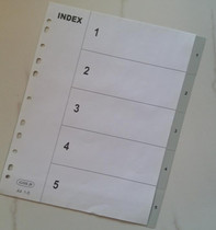A4 11-hole 5-page PP paging paper index paper ruled paper slip paper 1-5 sorting paper index paper