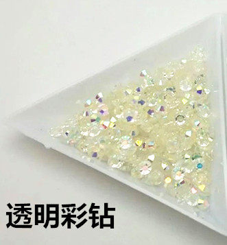 3MM transparent white AB color resin drill resin vine Qi drilling flat bottom drilling semi-circle 14 section 4MM Seven color drill