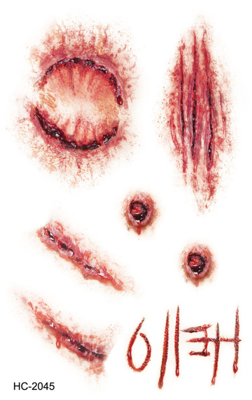 Halloween realistic scar vampire bite zombie scratch horror wound scars