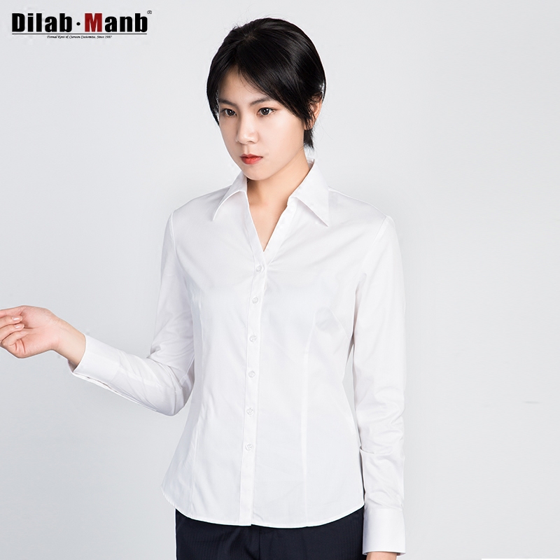 Dimeng white shirt women's long-sleeved formal dress professional shirt women's temperament slim interview OL commuter autumn and winter work clothes