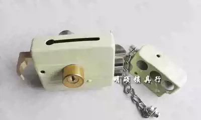 Three-ring old-fashioned three-tongue insurance door lock Door lock storage room wooden door lock Anti-theft door lock 117 type lock