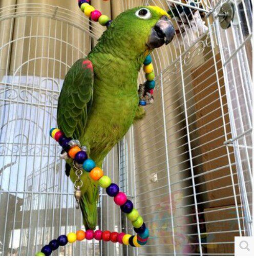 Parrot wooden beads rotating bird climbing ladder chewing toys swing stand stand pole tiger skin peony Xuanfeng large, medium and small