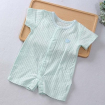 Special clearance no return No change Summer baby short-sleeved thin climbing clothes Female baby Ha clothes Newborn pajamas