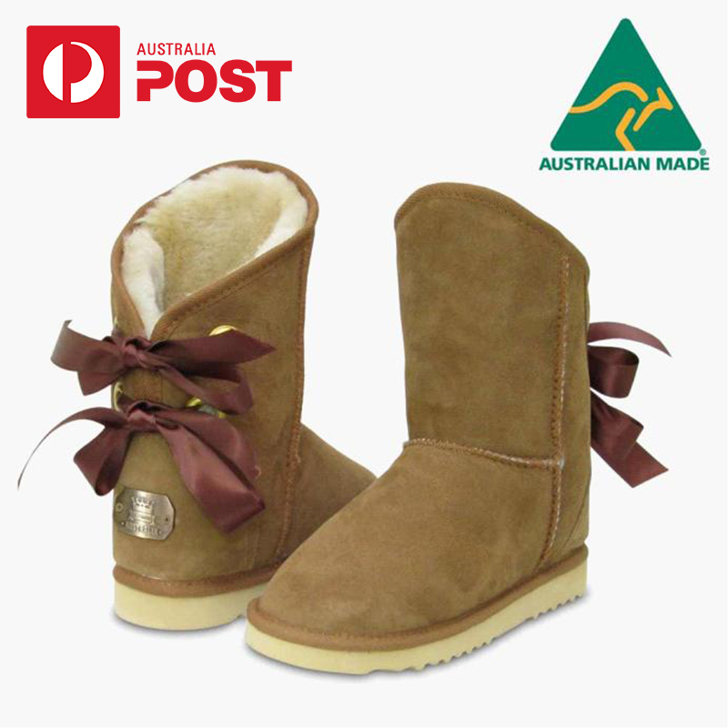 Chic Empire澳洲直邮皮毛一体 蝴蝶结梅尔巴3/4雪地靴 女款