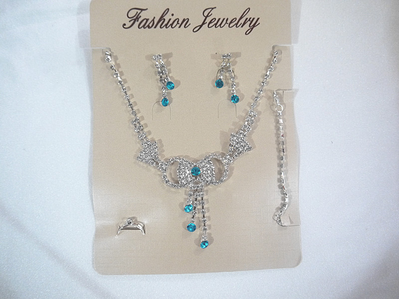 Lady silver necklace silver ear nail silver hand condensed silver ring Funeral supplies silver five pieces