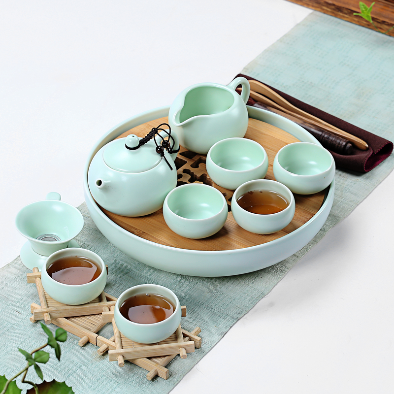 Really hold a complete set of tea set dry mercifully little tea tray was kung fu tea set ceramic tea set tea tray package travel