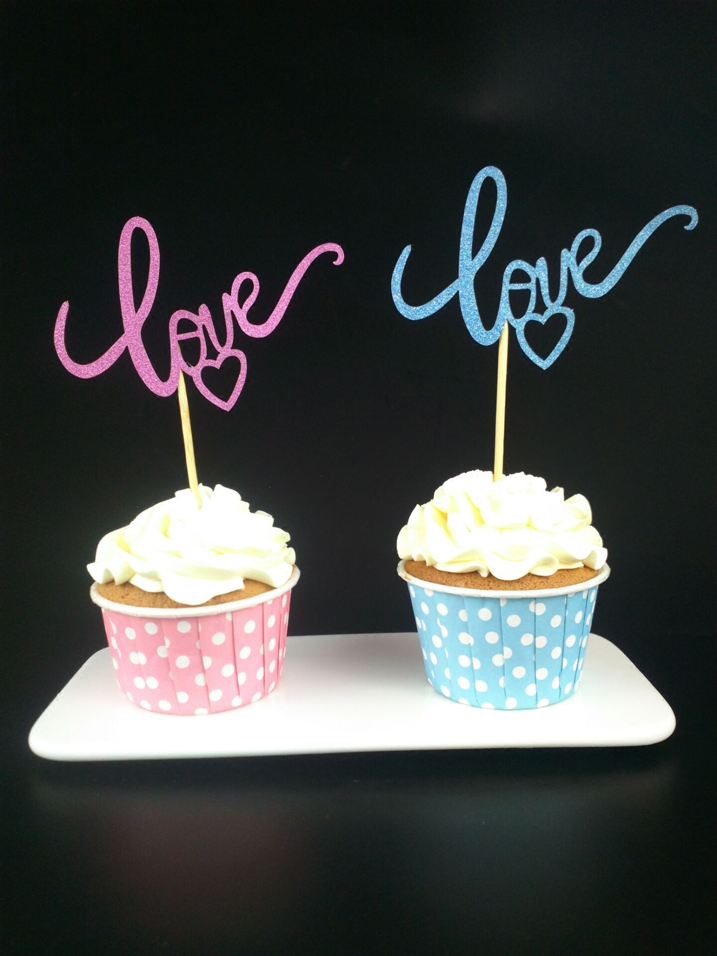 Cake inserts Decorative Shiny Multi-coloured Letters LOVE Inserted cupcakes Decorative Cake Decoration plug-in Five