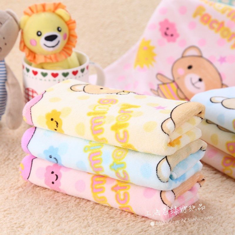 Cut down cartoon soft full cotton children towel wash face towels pure cotton cute little face towels