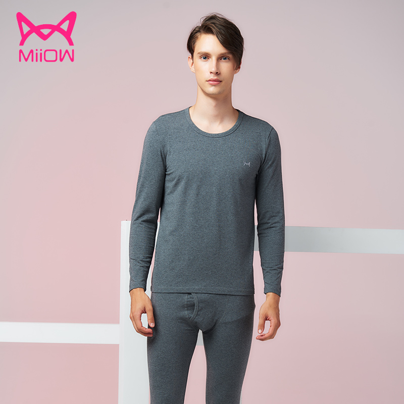 Catman bông lycra đồ lót womens mùa thu quần quần áo mùa thu womens đồ lót thiết lập đáy mỏng đơn lớp ấm đồ lót.