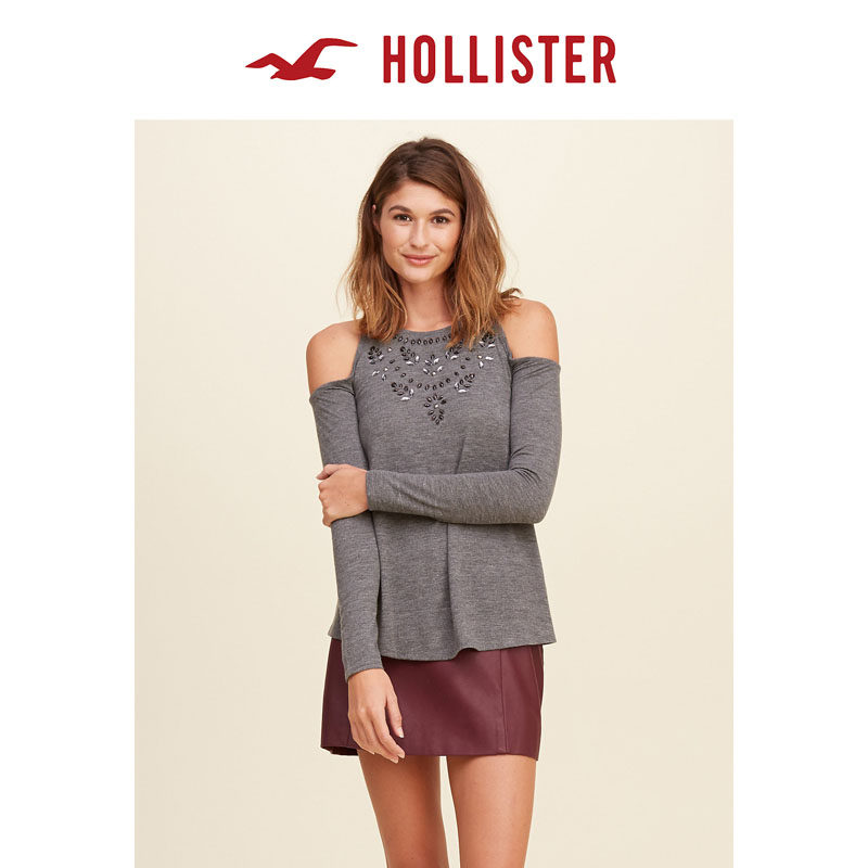 Hollister 刺绣露肩上衣 女 108422