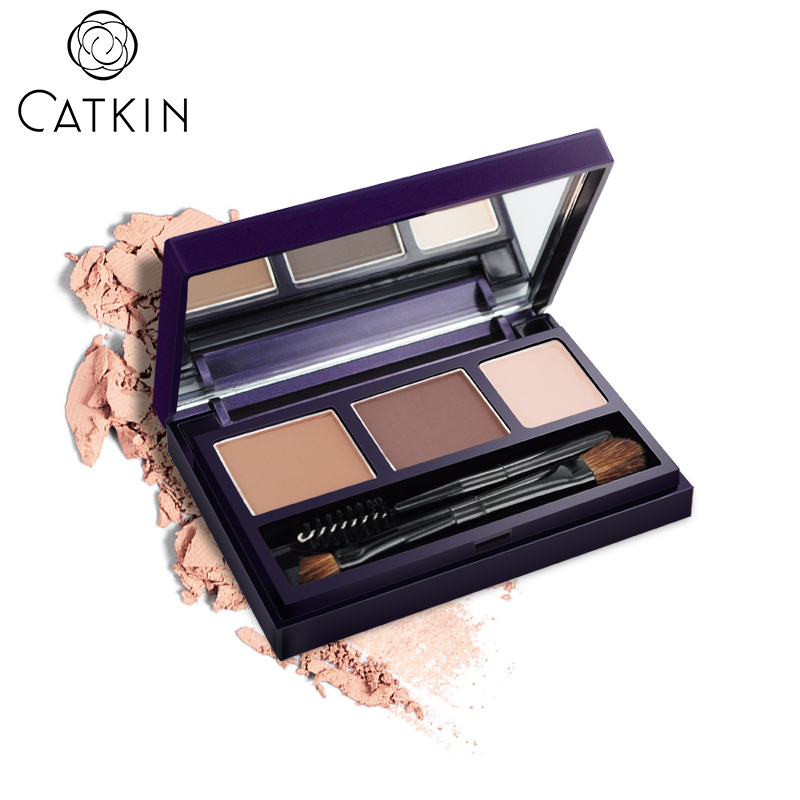 Catkin/卡婷三合一立体3色塑形眉粉 防水持久不脱色带眉笔眉刷