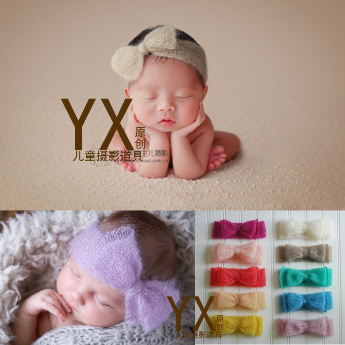 Newborn baby photography props headwear male and female baby children's photo studio photo hair band mohair head flower