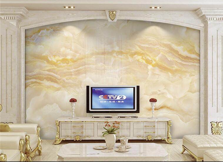 Tile Background Wall Eurostyle Living Room TV Sofa Background Wall 3D Crystallite Stone Marble Material Roman Columns Modern