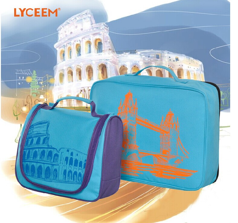 【孤品清仓】蓝橙兜转地球多功能包同款防水洗漱包男女旅行套装