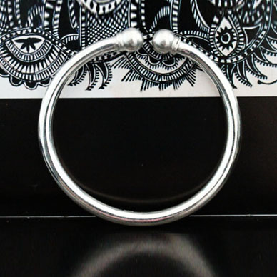 Guizhou y impression Miao silver jewelry 999 pure handmade glossy bead bracelet 35g