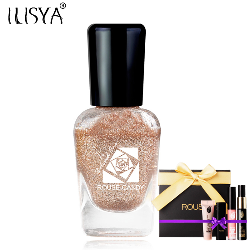 ILISYA水性可剥无毒指甲油美甲 rouse candy流沙珠光金色指彩16ml