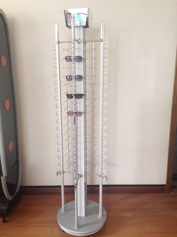 Meideda Aluminum Alloy Lock Bar Wooden Glasses Display Rack Glasses Display Shelf Removable Swireable Floor-Style