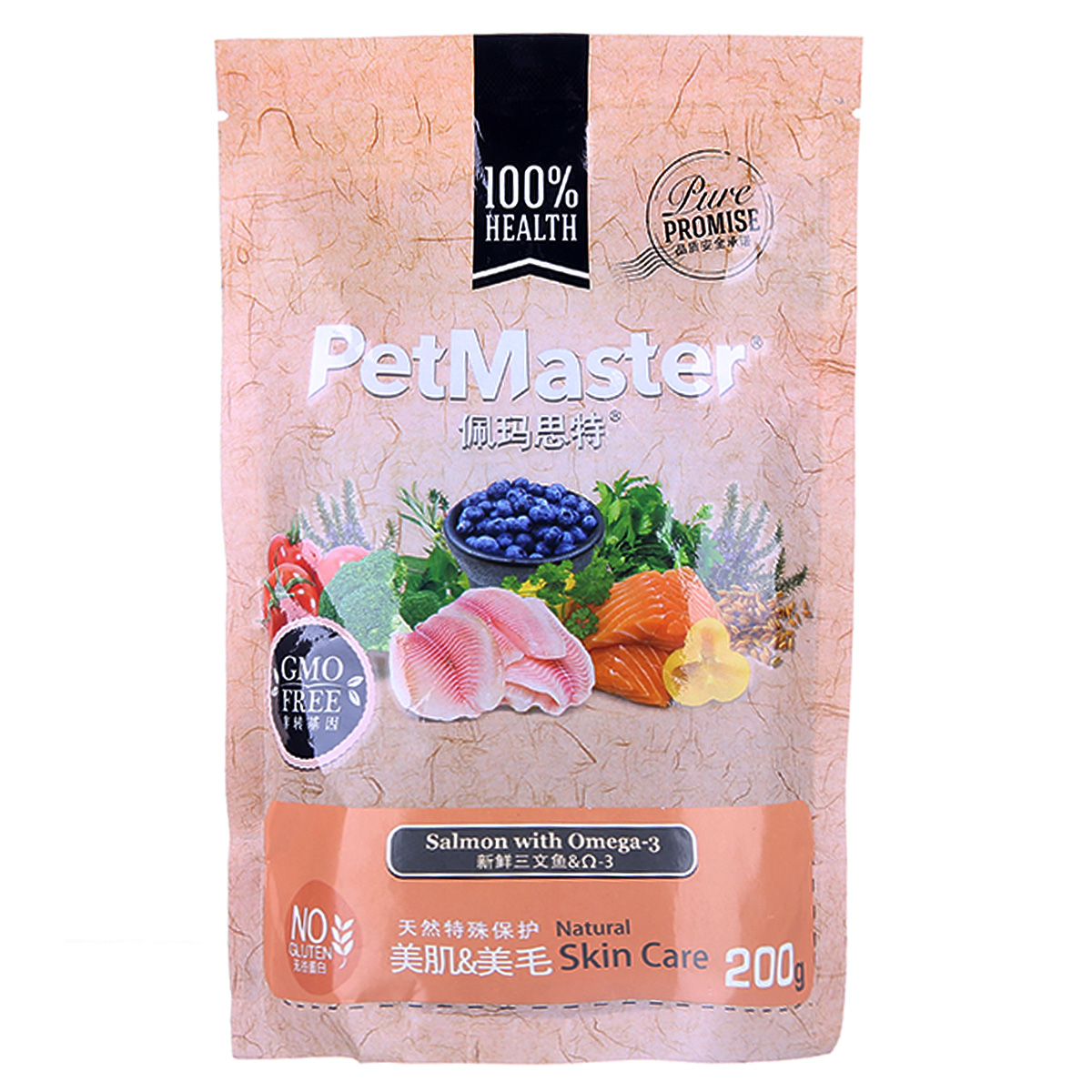波奇网 宠物狗零食佩玛思特三文鱼狗湿粮200g蓝莓鲜封包成犬狗粮