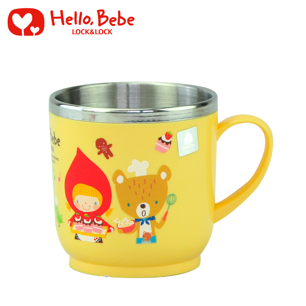乐扣乐扣hello bebe儿童不锈钢餐具水杯带柄隔热杯LBB482/483