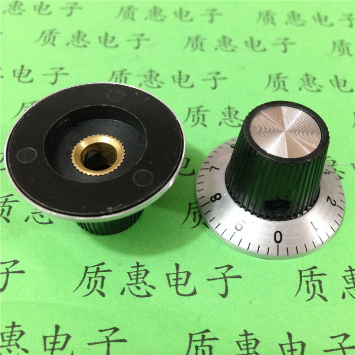 METAL FACE POTENTIOMETER KNOB WITH DIGITAL DIAL C2 C-2 6MM 30X17 KNOB CAP
