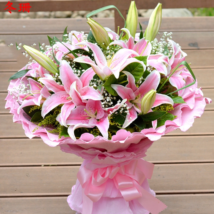 常德益阳建德香水百合花束邵阳同城鲜花速递商务客户领导长辈订花