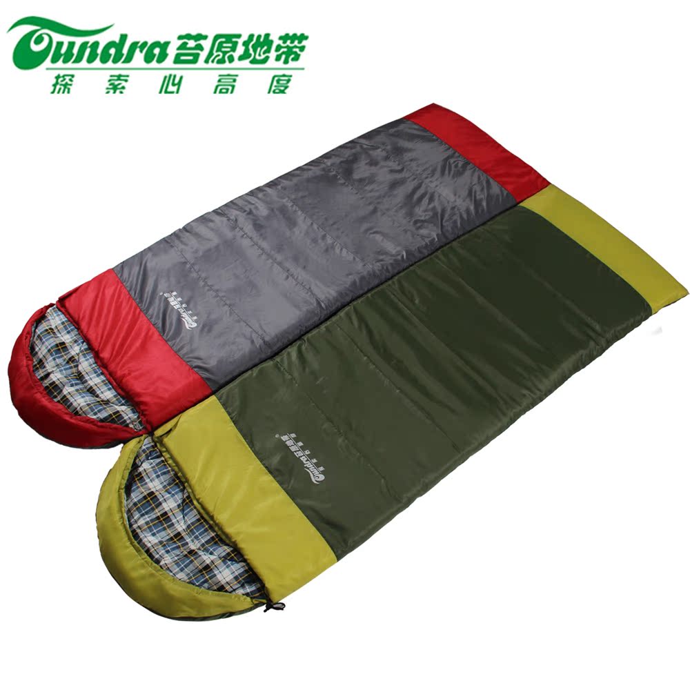Tundra zone spring and summer sleeping bag outdoor thickened camping envelope to keep warm adult sleeping bag spray glue cotton can be spliced