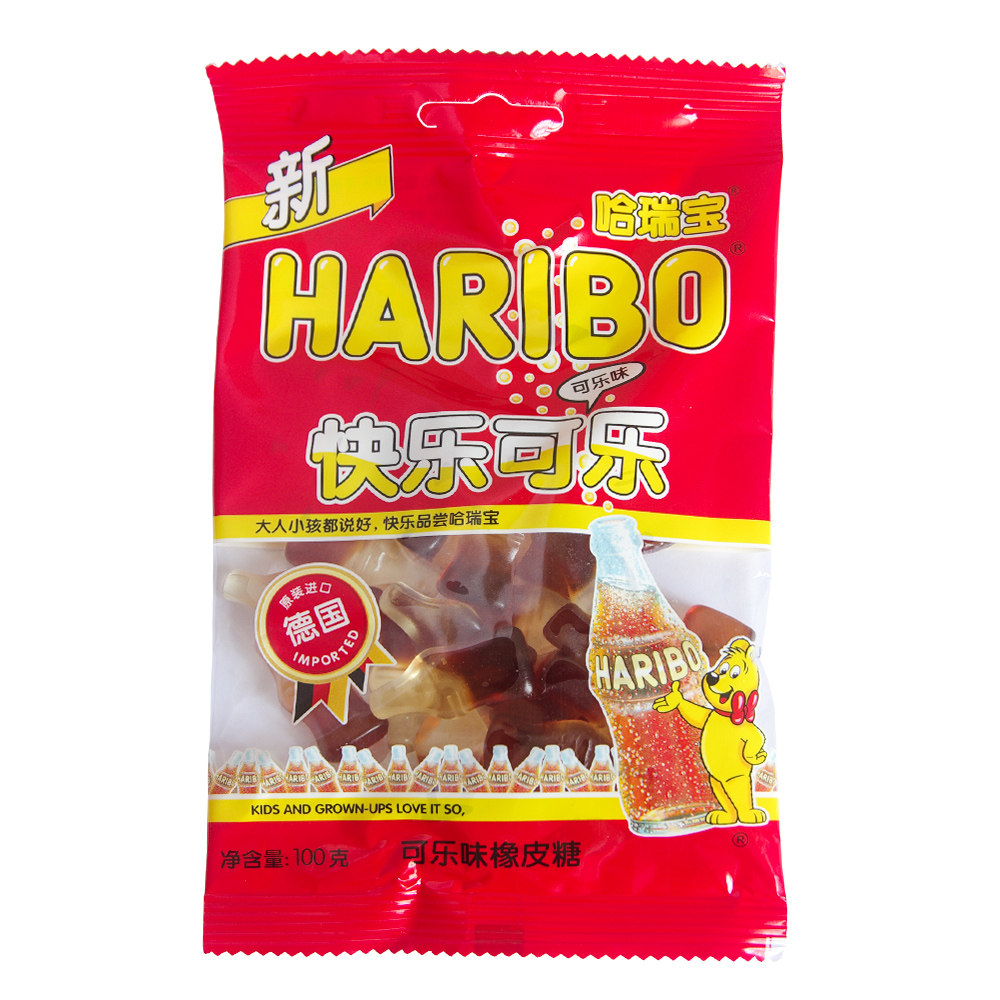 German imported candy Haribo Haribo happy cola flavor fudge QQ sugar 100g snack products