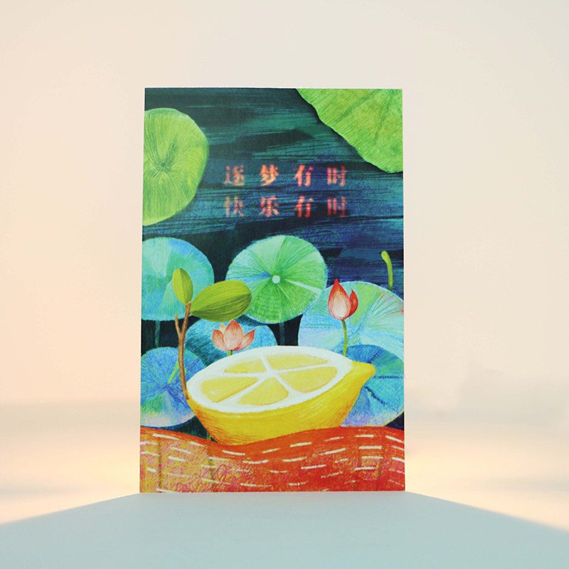 5 sheets (invisible light transmission postcards) table white girlfriends love postcard cards