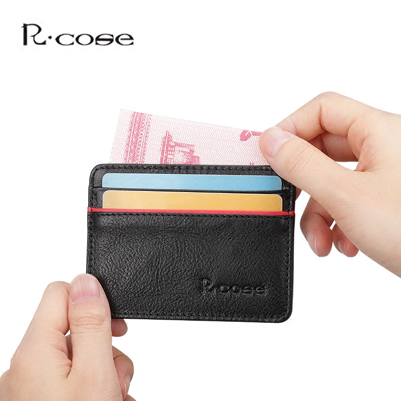 Male Genuine Leather Banking Card Bag Thin Women's Head Layer Bull Leather Small Card Bag Fashion Casual Zero Wallet