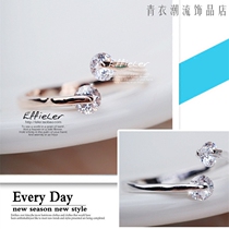 Foxs Summer With The Same Ring New Fashion Crystal Sweet And Cute Peach Heart Female Ring Finger Ring Diamond Ring Zircon